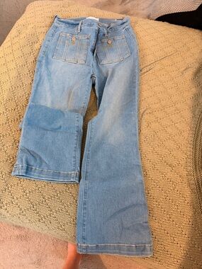 LOFT Light Blue Flare Jeans - Women's Wide Leg